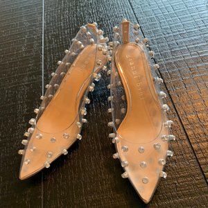 Gianni Bini size 5.5 clear, kitten heels